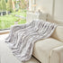Plush Faux Fur Warm Sofa Cover with Waves Jacquard Textured Throw Blankets for Couch