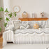 Farmhouse Ruffled Lace Sofa Slipcover Vintage Furniture Protector with Botanical Print