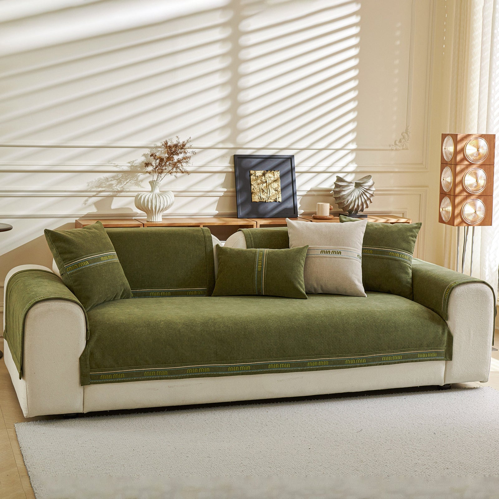 Chenille Sofa Cover Pet Mat, Non-Slip Couch Protector for Sectional & L-Shaped Sofas