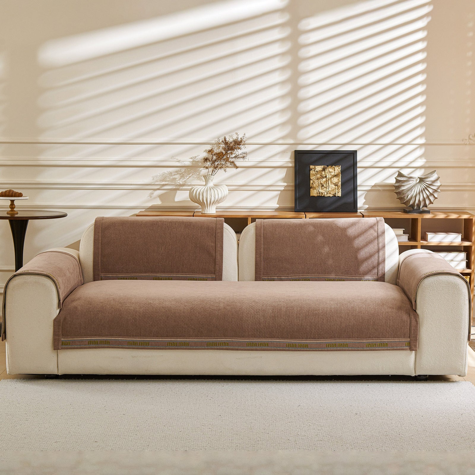 Chenille Sofa Cover Pet Mat, Non-Slip Couch Protector for Sectional & L-Shaped Sofas