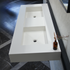 Handcrafted Custom White Quartz Double Sink (Qu-081)