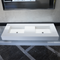 Handcrafted Custom White Quartz Double Sink (Qu-081)