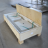 Handcrafted Custom White Quartz Double Sink (Qu-081)