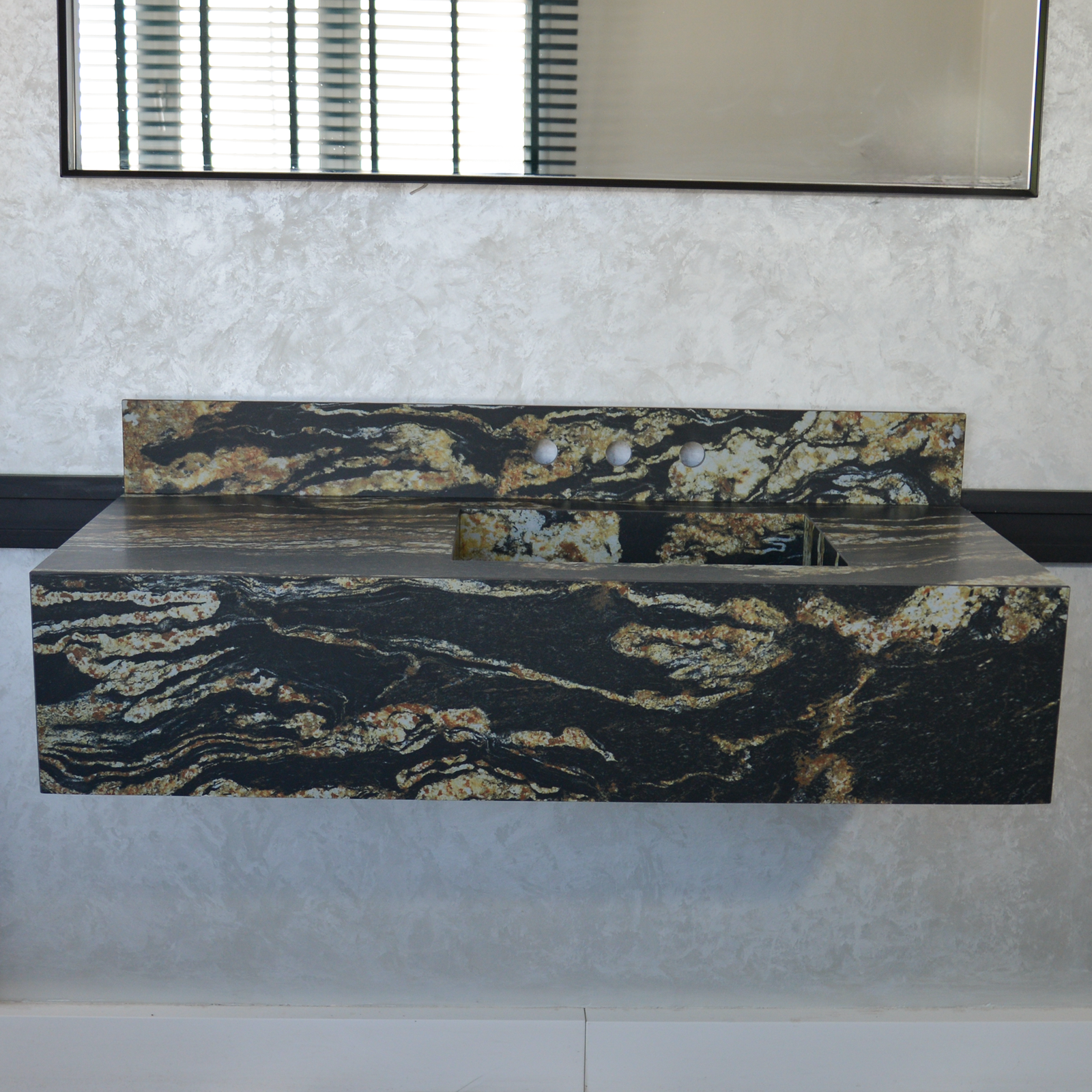 Handcrafted Materia Black Taurus Soft Sink Engineered Porcelain Sink (Es-068)