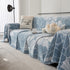 Chenille Jacquard Sofa Throw Cover with Tassels, All-Season Furniture Protector for Home and Office