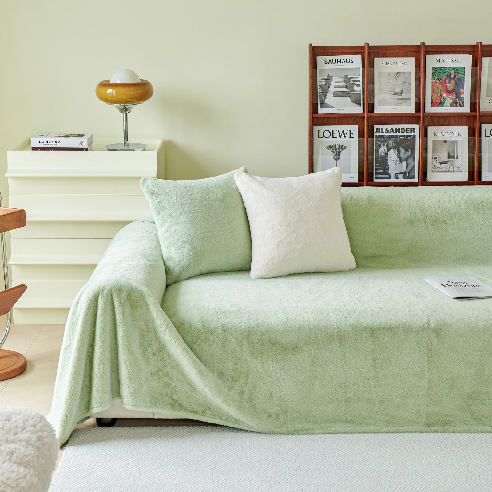 Faux Fur Smooth Plush Comfy Couch Covers, Soft Thicked Durable Blankets and Throws for Sofas