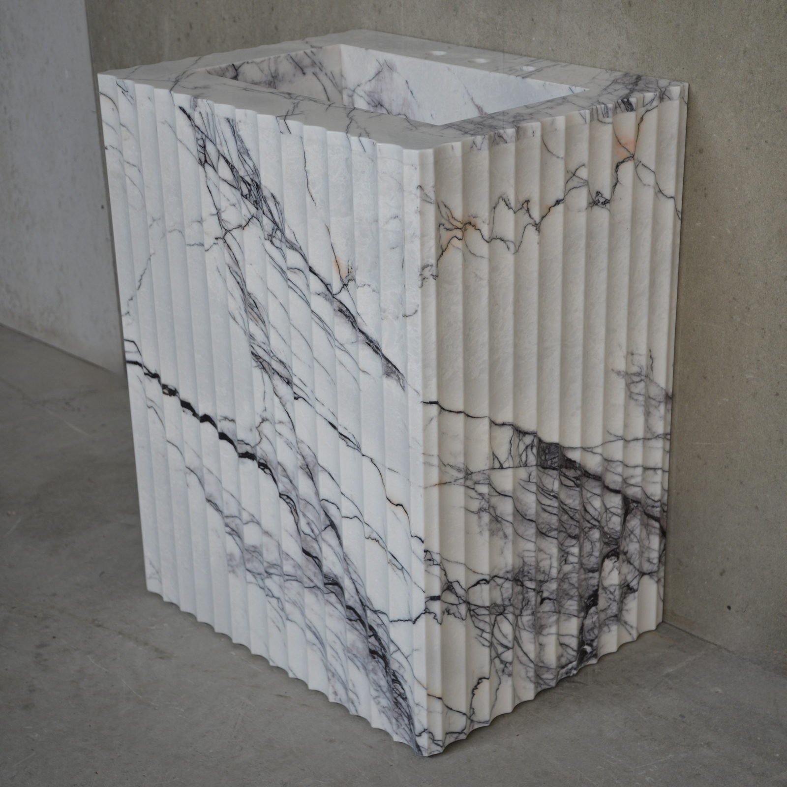Handcrafted Custom Pedestal Lilac Marble Sink (Ns-220)