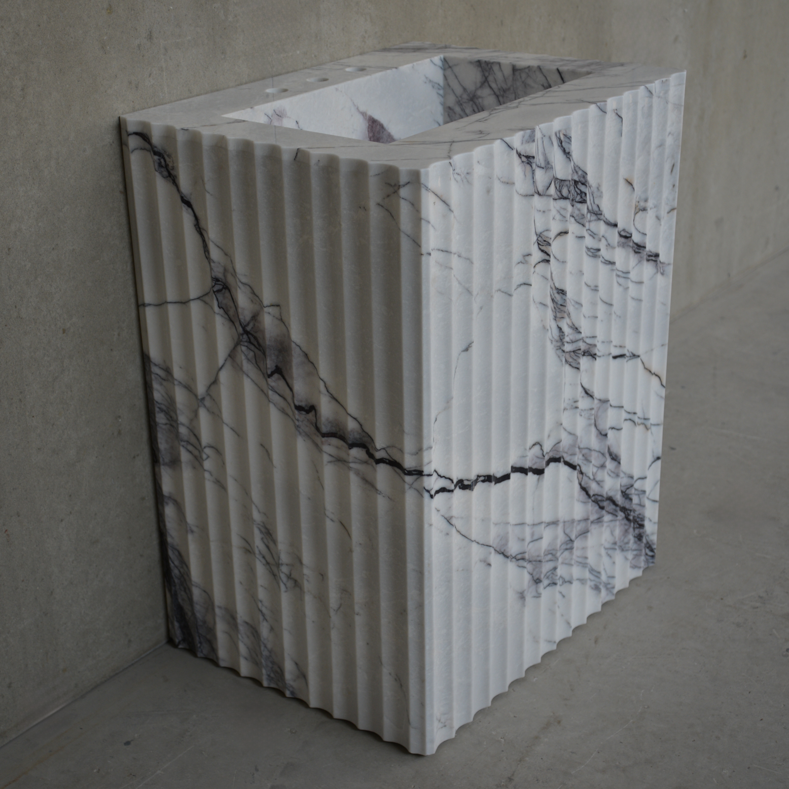 Handcrafted Custom Pedestal Lilac Marble Sink (Ns-220)
