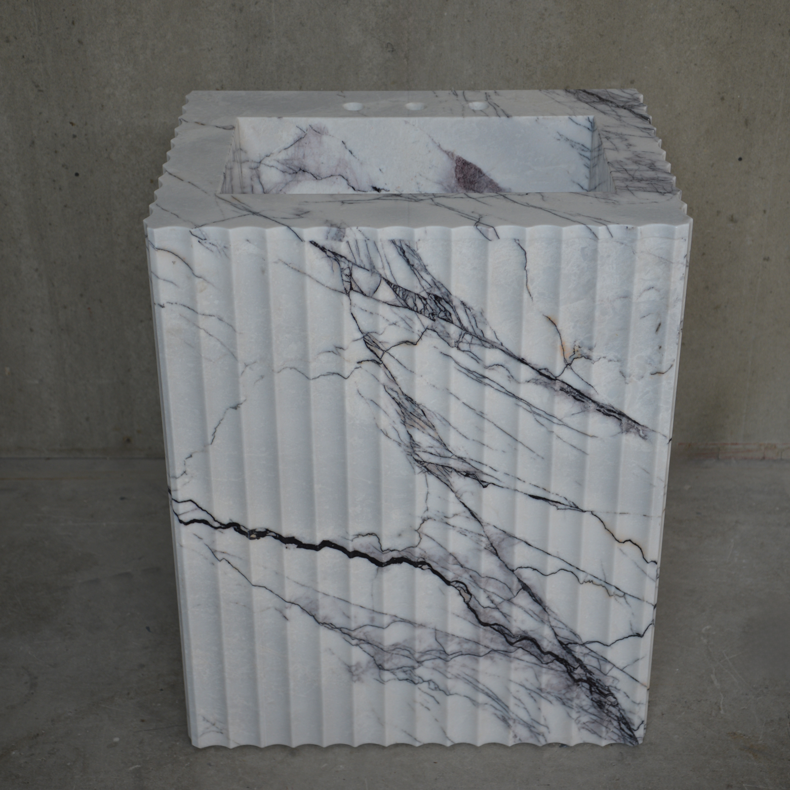 Handcrafted Custom Pedestal Lilac Marble Sink (Ns-220)