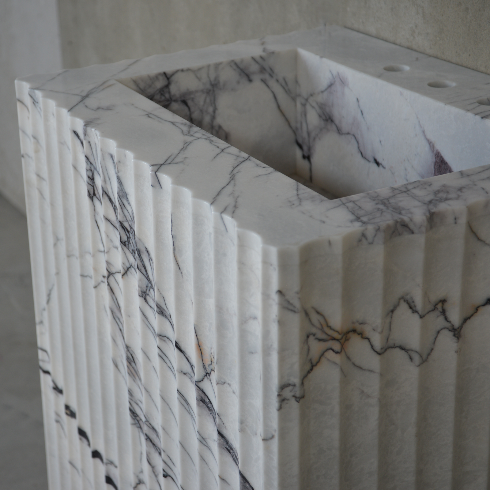 Handcrafted Custom Pedestal Lilac Marble Sink (Ns-220)