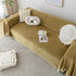 Couch Cover Sectional L Shape Chenille Herringbone Couch Throw Cover with Tassel Pom-Poms for Pets