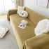 Couch Cover Sectional L Shape Chenille Herringbone Couch Throw Cover with Tassel Pom-Poms for Pets