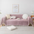 Couch Cover Sectional L Shape Chenille Herringbone Couch Throw Cover with Tassel Pom-Poms for Pets