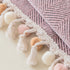 Boho Herringbone Sofa Throw Blanket with Pom Pom Tassels Stylish Furniture Slipcover