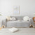Couch Cover Sectional L Shape Chenille Herringbone Couch Throw Cover with Tassel Pom-Poms for Pets