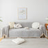 Couch Cover Sectional L Shape Chenille Herringbone Couch Throw Cover with Tassel Pom-Poms for Pets