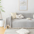 Couch Cover Sectional L Shape Chenille Herringbone Couch Throw Cover with Tassel Pom-Poms for Pets
