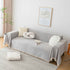Boho Herringbone Sofa Throw Blanket with Pom Pom Tassels Stylish Furniture Slipcover