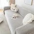 Couch Cover Sectional L Shape Chenille Herringbone Couch Throw Cover with Tassel Pom-Poms for Pets