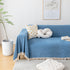 Couch Cover Sectional L Shape Chenille Herringbone Couch Throw Cover with Tassel Pom-Poms for Pets