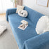Couch Cover Sectional L Shape Chenille Herringbone Couch Throw Cover with Tassel Pom-Poms for Pets