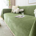 Couch Cover Sectional L Shape Chenille Herringbone Couch Throw Cover with Tassel Pom-Poms for Pets