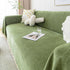 Couch Cover Sectional L Shape Chenille Herringbone Couch Throw Cover with Tassel Pom-Poms for Pets