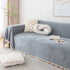 Couch Cover Sectional L Shape Chenille Herringbone Couch Throw Cover with Tassel Pom-Poms for Pets