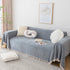 Couch Cover Sectional L Shape Chenille Herringbone Couch Throw Cover with Tassel Pom-Poms for Pets