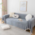 Boho Herringbone Sofa Throw Blanket with Pom Pom Tassels Stylish Furniture Slipcover