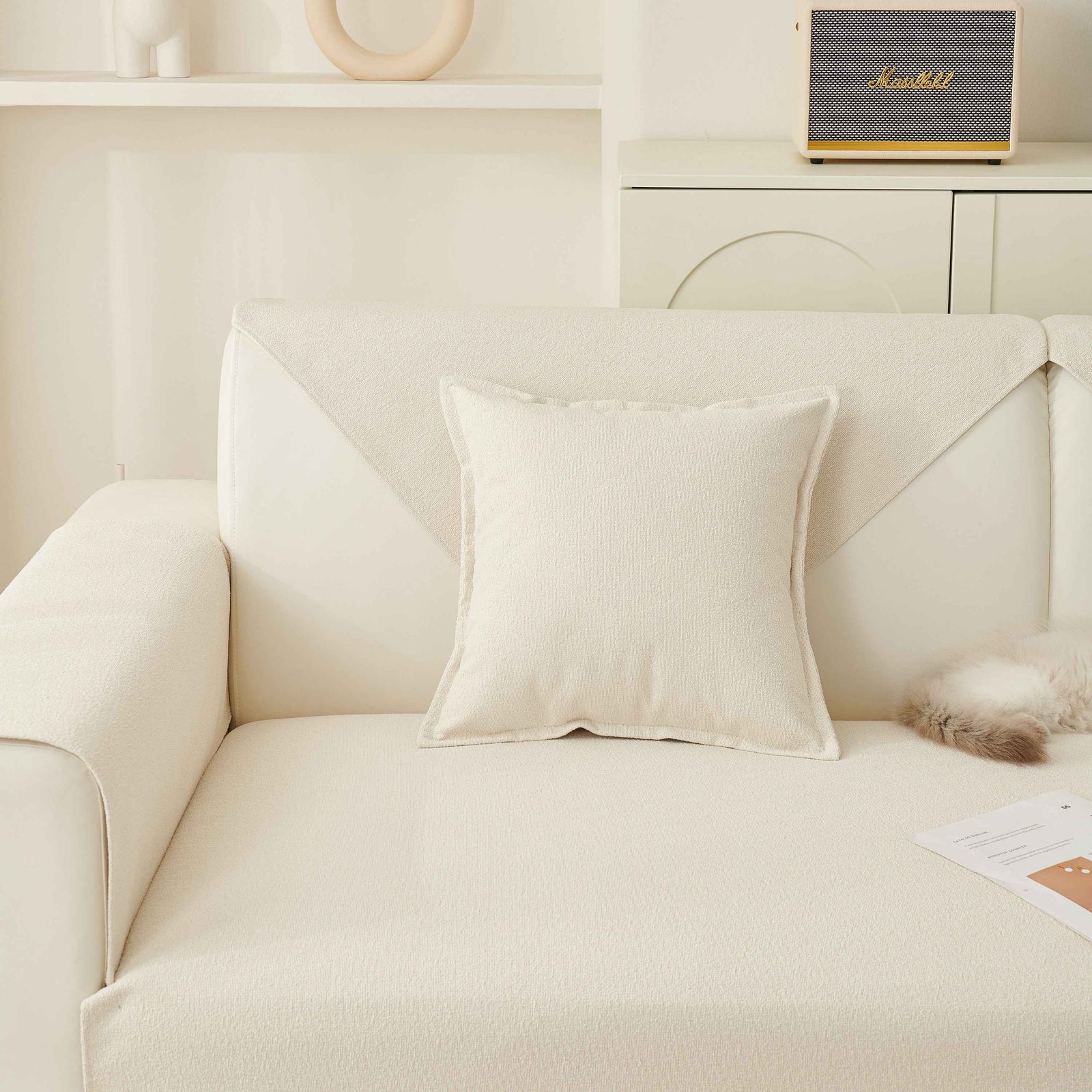 Luxurious Teddy Velvet Solid Sofa Towel - Non-Slip Waterproof Sofa Cover Furniture Protector and Pet Couch Cover