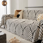 Maple Leaves Reversible Chenille Blanket Covers for Couch, Furniture Decoration Cover Sofa Slipcovers