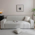 Plush Fleece Sofa Slipcover with 3D Wheat Pattern, Cozy High-Stretch Couch Cover