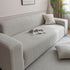 Plush Fleece Sofa Slipcover with 3D Wheat Pattern, Cozy High-Stretch Couch Cover