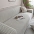 Plush Fleece Sofa Slipcover with 3D Wheat Pattern, Cozy High-Stretch Couch Cover