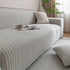 Plush Fleece Sofa Slipcover with 3D Wheat Pattern, Cozy High-Stretch Couch Cover