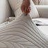 Plush Fleece Sofa Slipcover with 3D Wheat Pattern, Cozy High-Stretch Couch Cover