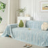 Summer Cooling Ice Silk Sofa Cover, Textured Stripe Soft Breathable Couch Throw Cover
