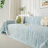 Summer Cooling Ice Silk Sofa Cover, Textured Stripe Soft Breathable Couch Throw Cover