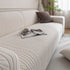 Plush Fleece Sofa Slipcover with 3D Wheat Pattern, Cozy High-Stretch Couch Cover