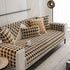 Winter Thickened Sherpa Fleece Houndstooth Sofa Cushion, Non-slip Sofa Cover with Plush