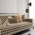Winter Thickened Sherpa Fleece Houndstooth Sofa Cushion, Non-slip Sofa Cover with Plush