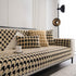 Winter Thickened Sherpa Fleece Houndstooth Sofa Cushion, Non-slip Sofa Cover with Plush