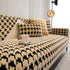 Winter Thickened Sherpa Fleece Houndstooth Sofa Cushion, Non-slip Sofa Cover with Plush
