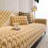 Winter Thickened Sherpa Fleece Houndstooth Sofa Cushion, Non-slip Sofa Cover with Plush