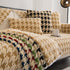 Winter Thickened Sherpa Fleece Houndstooth Sofa Cushion, Non-slip Sofa Cover with Plush