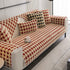 Winter Thickened Sherpa Fleece Houndstooth Sofa Cushion, Non-slip Sofa Cover with Plush