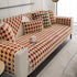 Winter Thickened Sherpa Fleece Houndstooth Sofa Cushion, Non-slip Sofa Cover with Plush