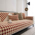 Winter Thickened Sherpa Fleece Houndstooth Sofa Cushion, Non-slip Sofa Cover with Plush