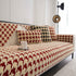 Winter Thickened Sherpa Fleece Houndstooth Sofa Cushion, Non-slip Sofa Cover with Plush